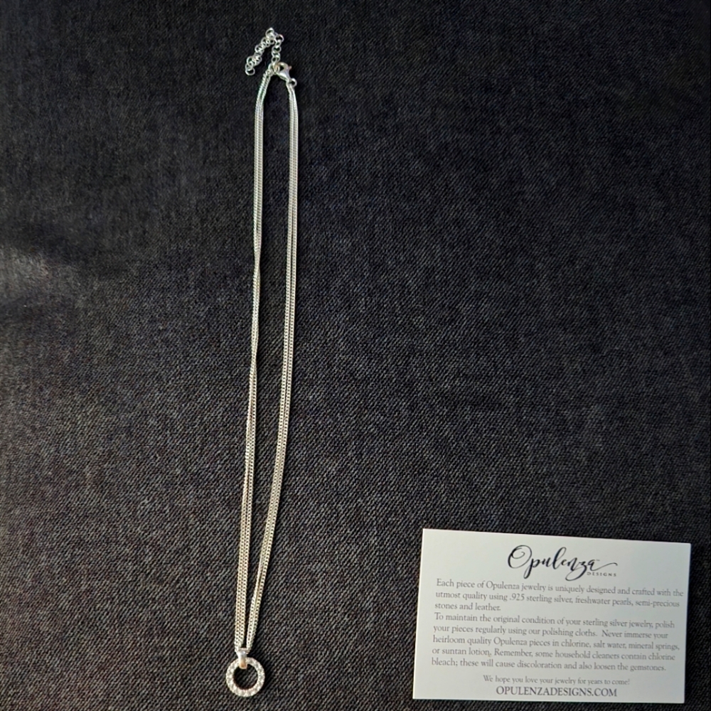.925 Sterling Silver CZ Necklace from Opulenza Designs